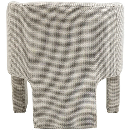 Sawyer Cream Weaved Polyester Fabric Accent Chair