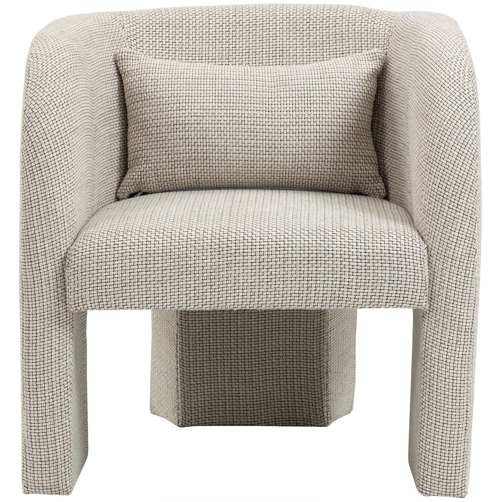 Sawyer Cream Weaved Polyester Fabric Accent Chair