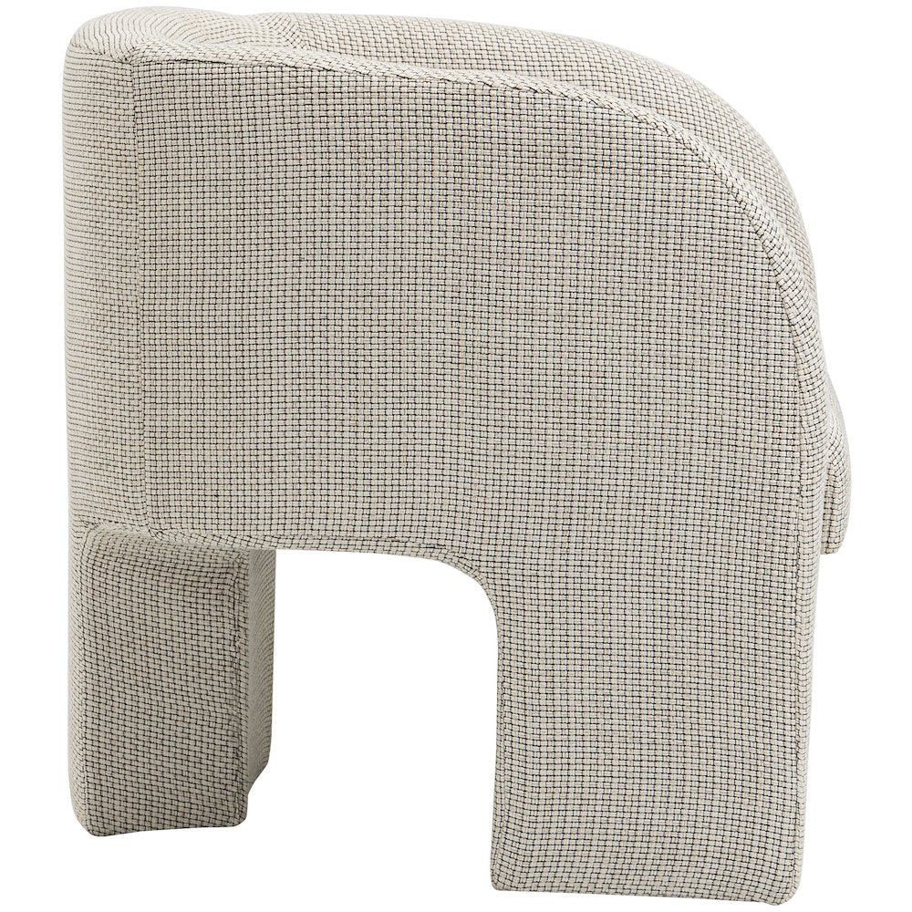 Sawyer Cream Weaved Polyester Fabric Accent Chair