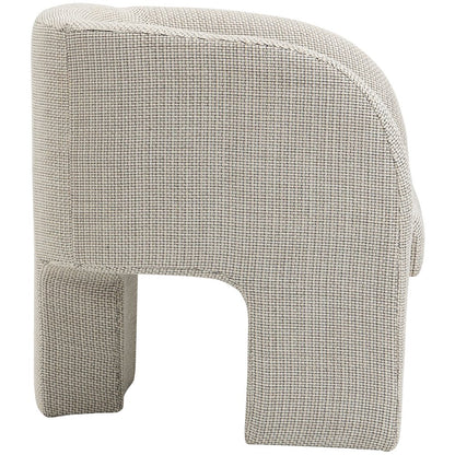 Sawyer Cream Weaved Polyester Fabric Accent Chair