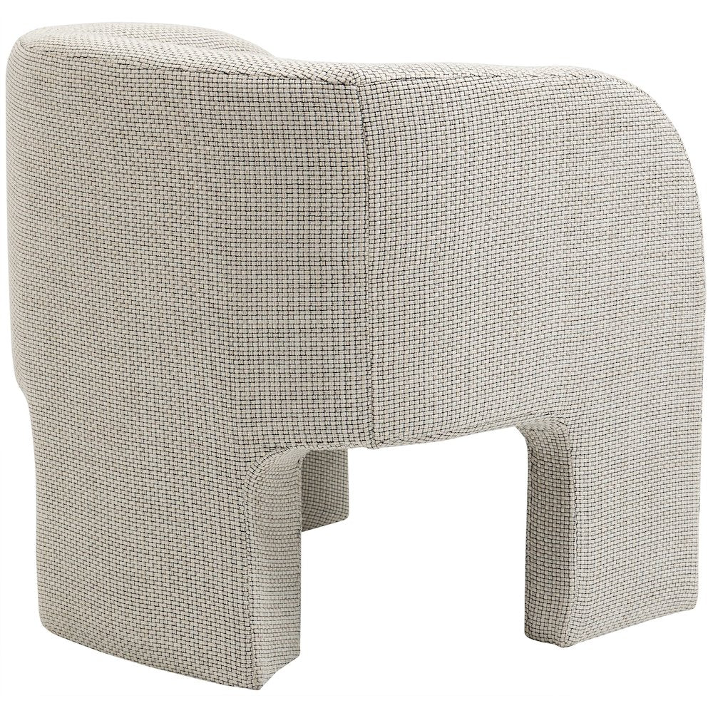 Sawyer Cream Weaved Polyester Fabric Accent Chair