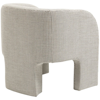 Sawyer Cream Weaved Polyester Fabric Accent Chair