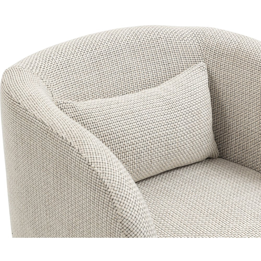 Sawyer Cream Weaved Polyester Fabric Accent Chair