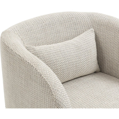 Sawyer Cream Weaved Polyester Fabric Accent Chair