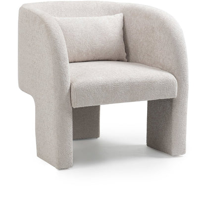 Sawyer Cream Chenille Fabric Accent Chair