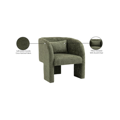 Sawyer Green Chenille Fabric Accent Chair