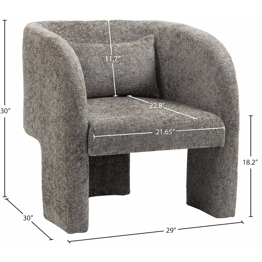 Sawyer Grey Chenille Fabric Accent Chair