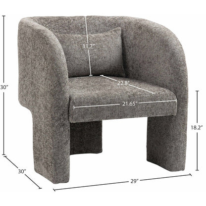 Sawyer Grey Chenille Fabric Accent Chair