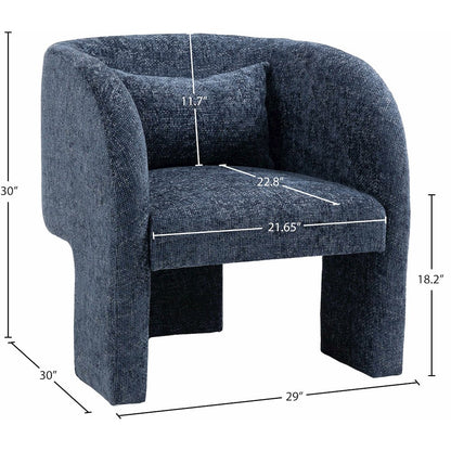 Sawyer Navy Chenille Fabric Accent Chair
