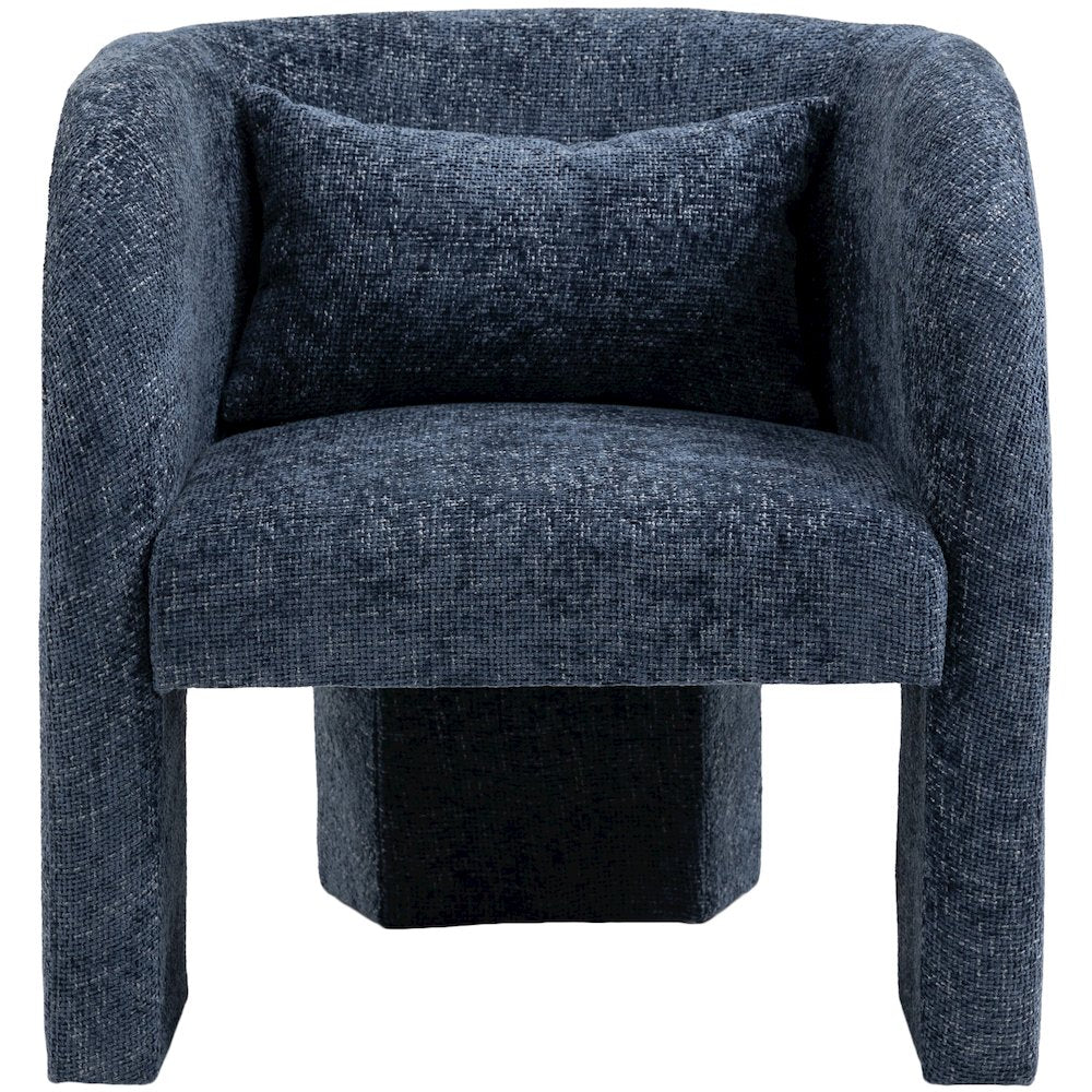 Sawyer Navy Chenille Fabric Accent Chair