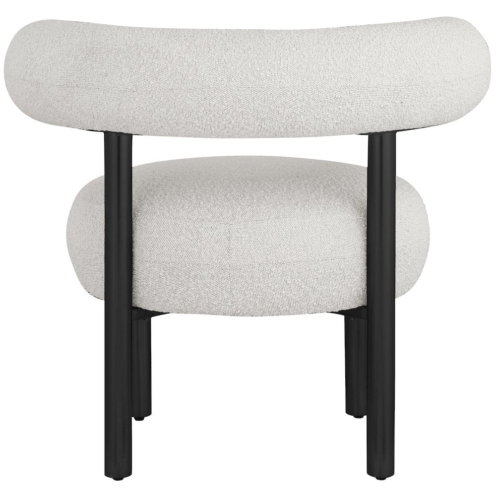 Bordeaux Cream Boucle Fabric Accent Chair