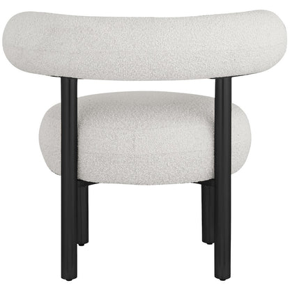 Bordeaux Cream Boucle Fabric Accent Chair