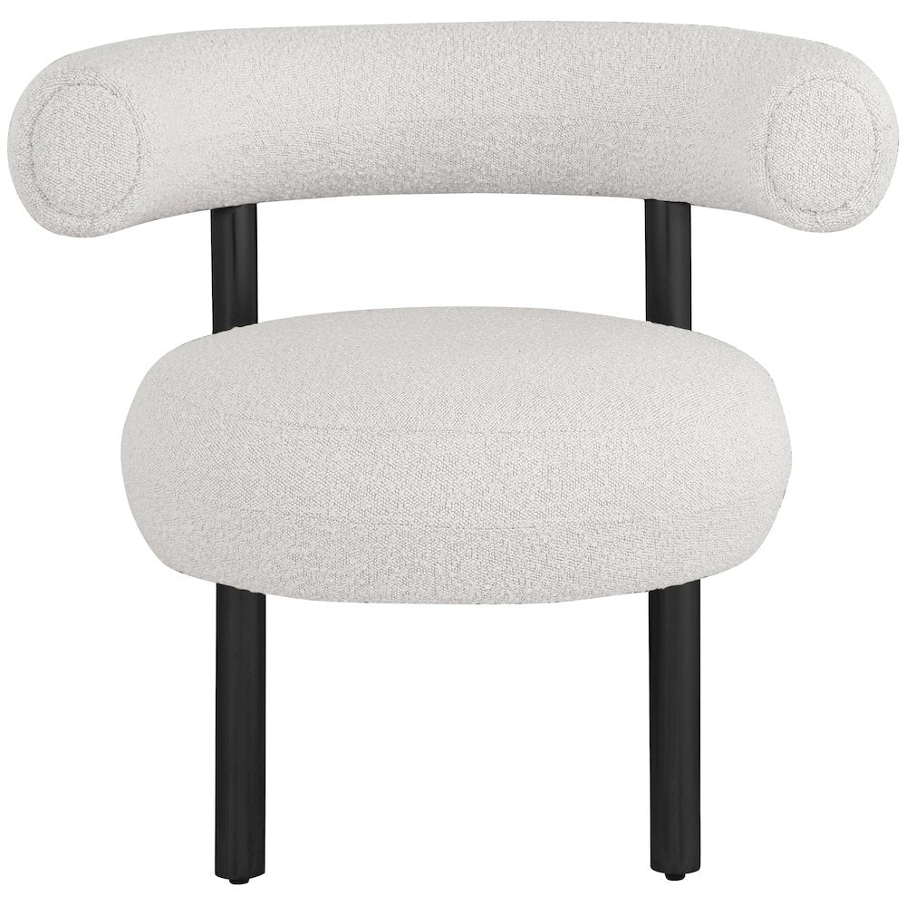Bordeaux Cream Boucle Fabric Accent Chair