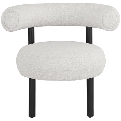Bordeaux Cream Boucle Fabric Accent Chair
