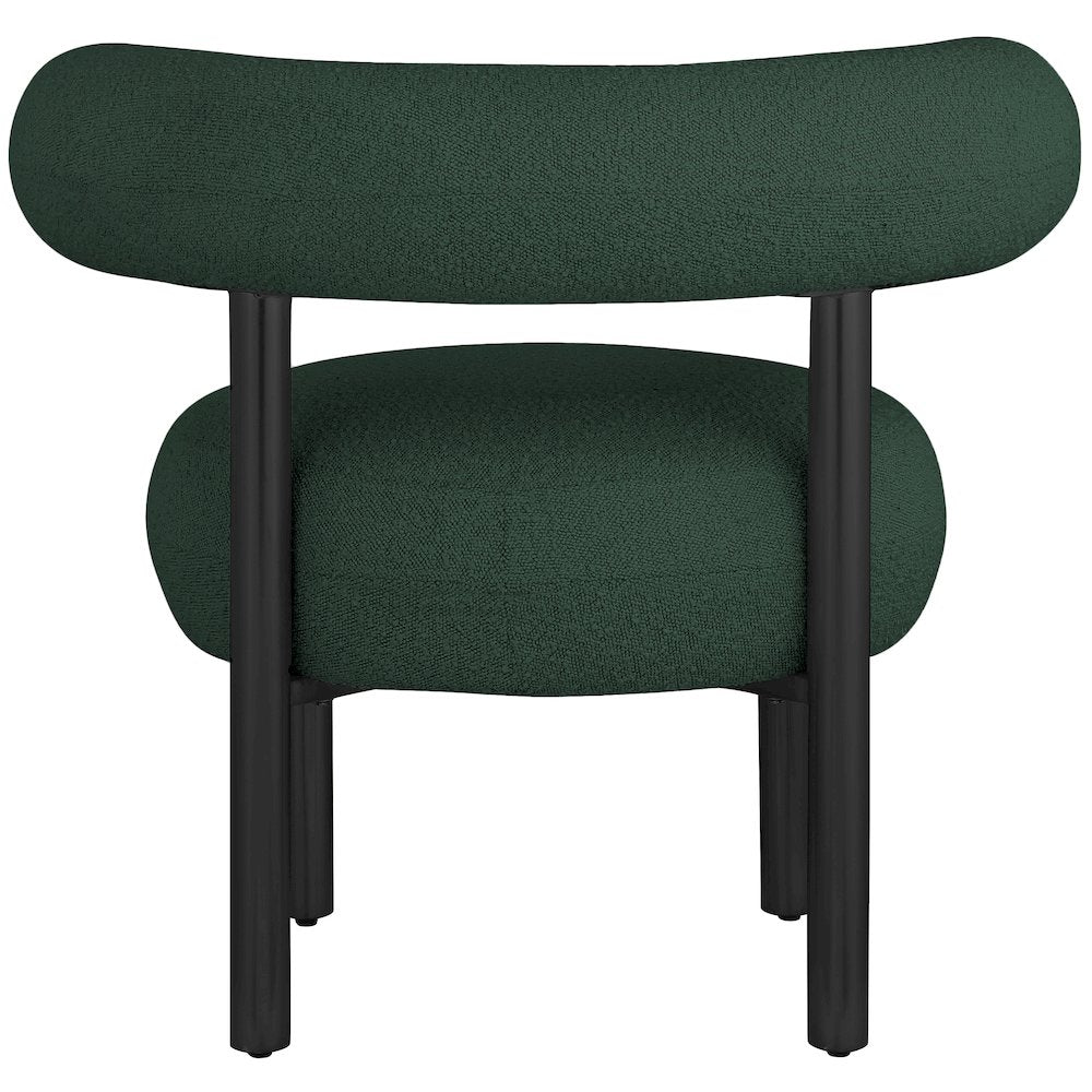 Bordeaux Green Boucle Fabric Accent Chair