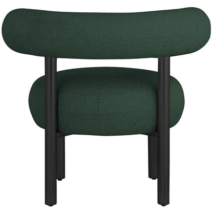 Bordeaux Green Boucle Fabric Accent Chair