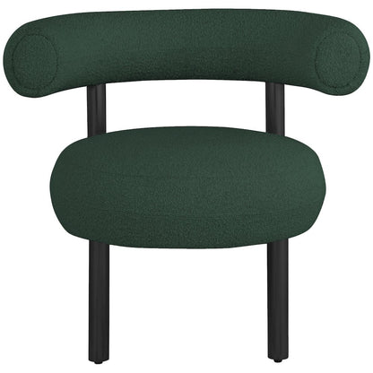 Bordeaux Green Boucle Fabric Accent Chair