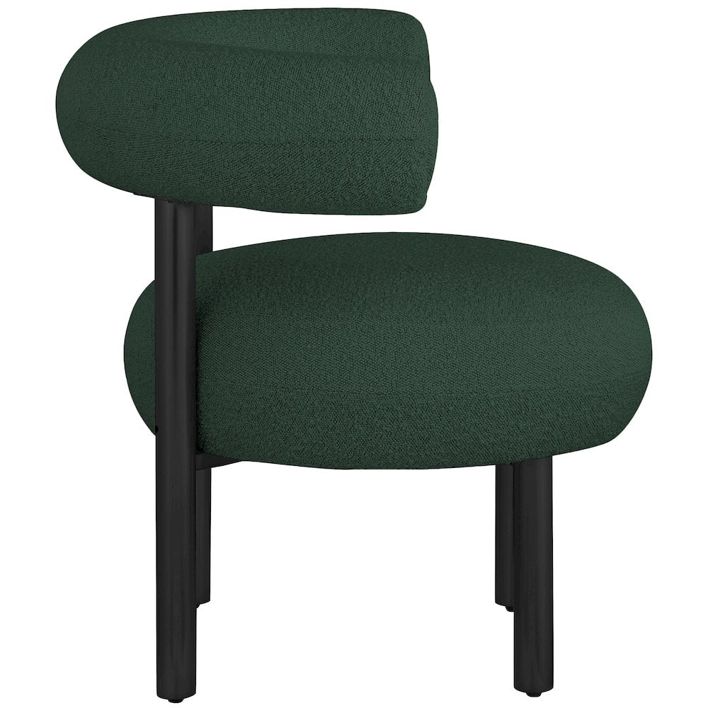Bordeaux Green Boucle Fabric Accent Chair