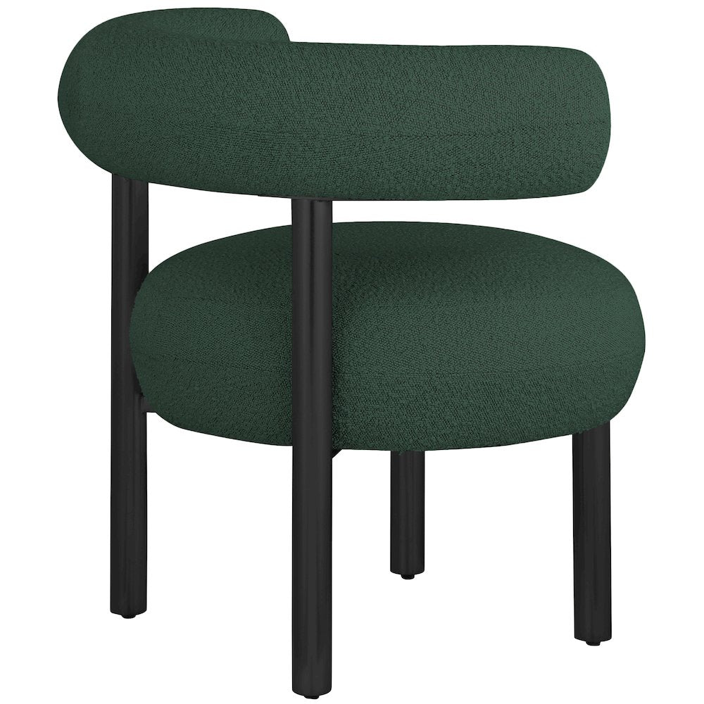 Bordeaux Green Boucle Fabric Accent Chair
