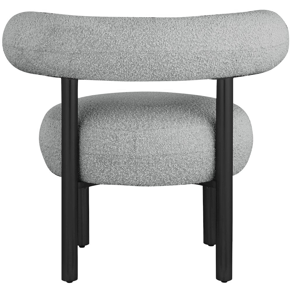 Bordeaux Grey Boucle Fabric Accent Chair