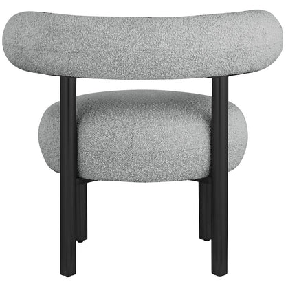 Bordeaux Grey Boucle Fabric Accent Chair