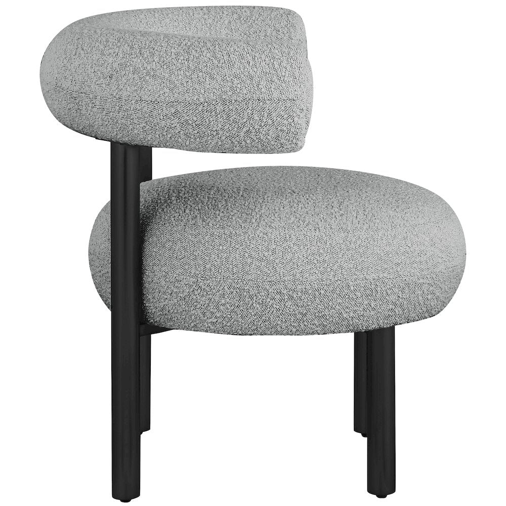 Bordeaux Grey Boucle Fabric Accent Chair