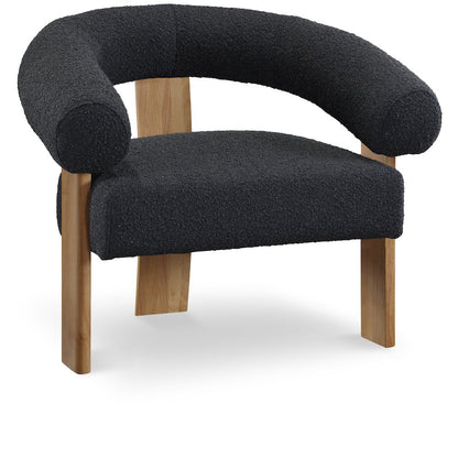 Winston Black Boucle Fabric Accent Chair