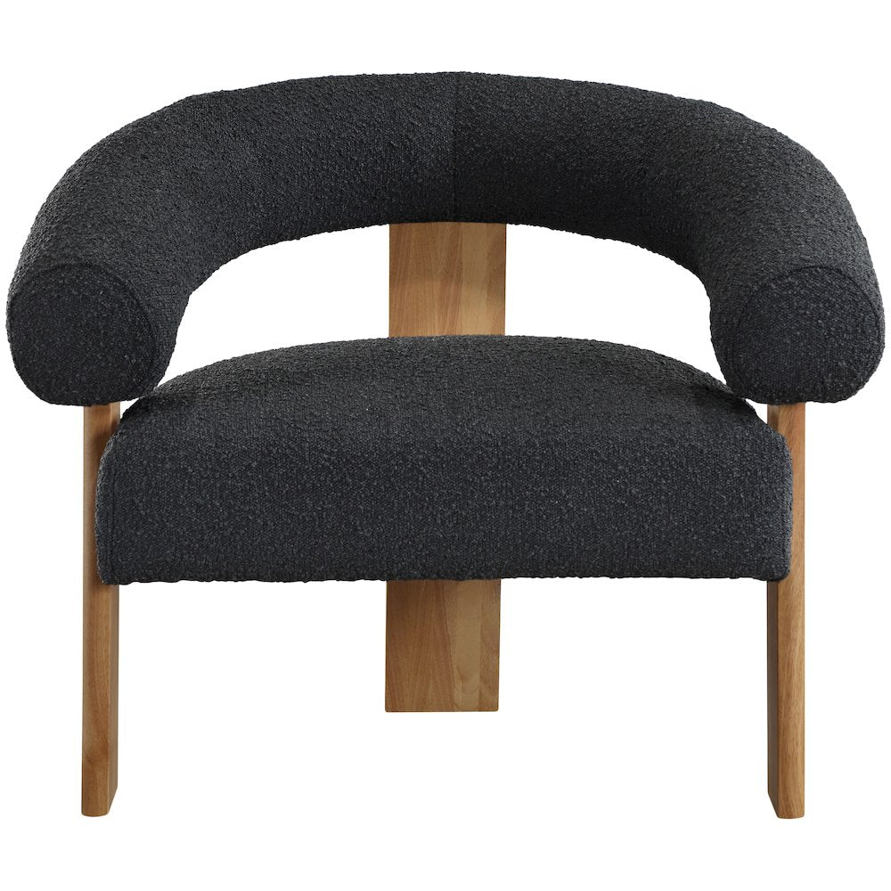 Winston Black Boucle Fabric Accent Chair