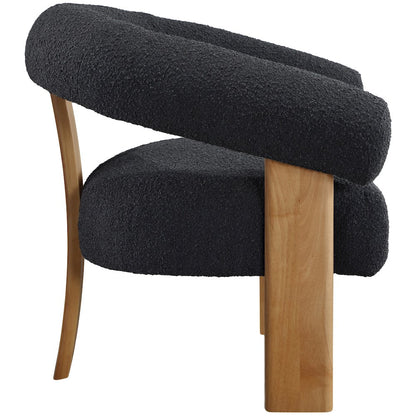 Winston Black Boucle Fabric Accent Chair