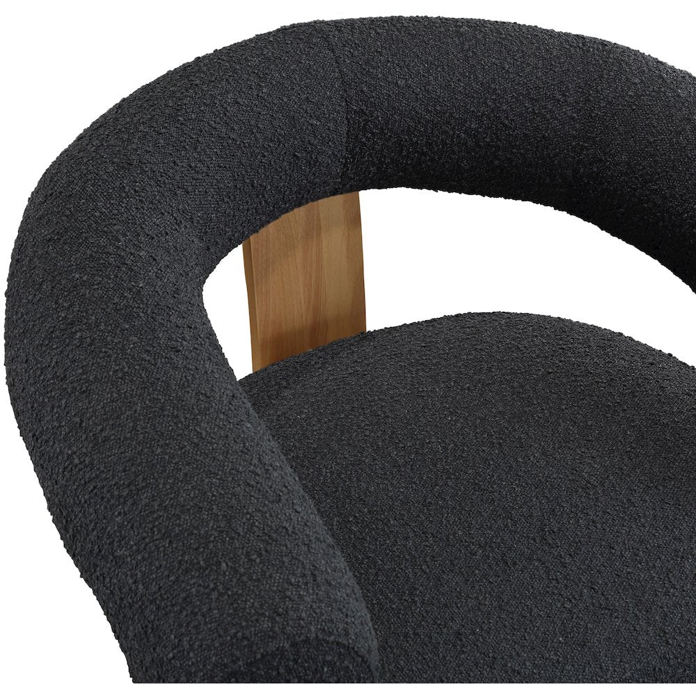 Winston Black Boucle Fabric Accent Chair