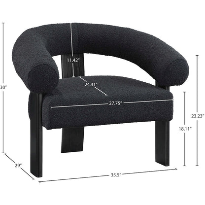 Winston Black Boucle Fabric Accent Chair