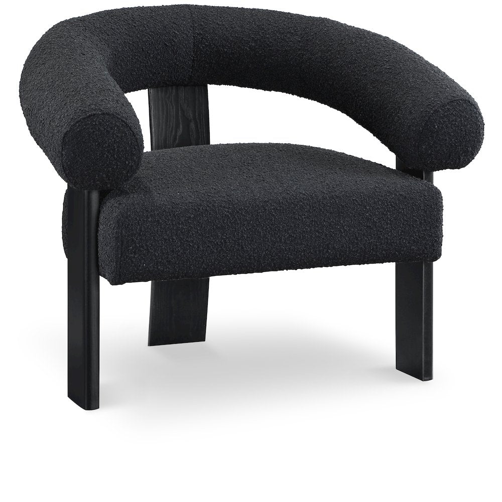 Winston Black Boucle Fabric Accent Chair