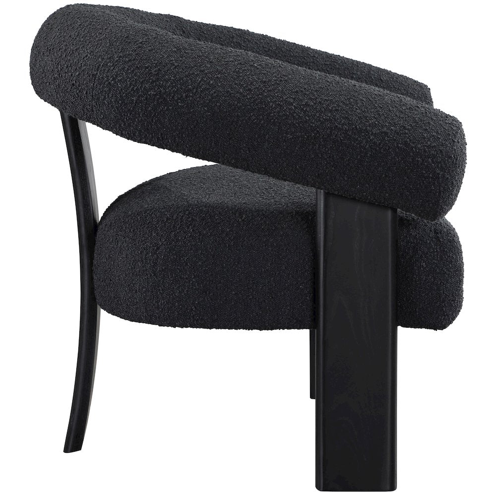 Winston Black Boucle Fabric Accent Chair
