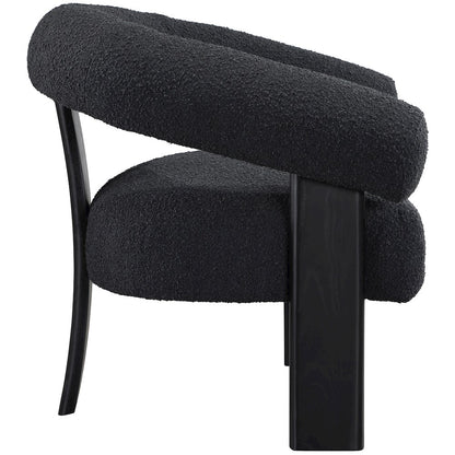Winston Black Boucle Fabric Accent Chair