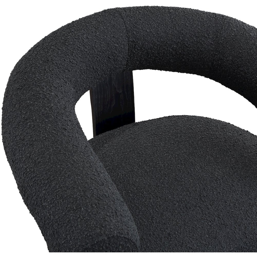 Winston Black Boucle Fabric Accent Chair