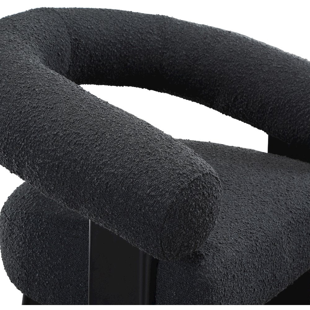 Winston Black Boucle Fabric Accent Chair