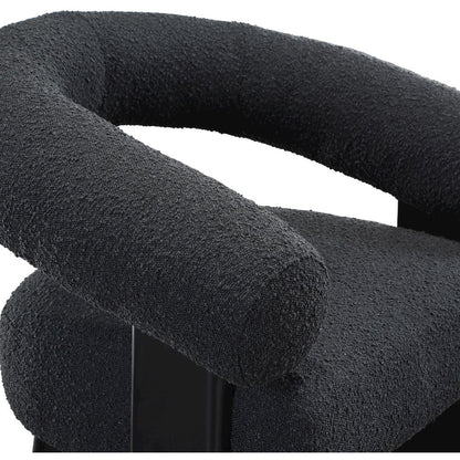 Winston Black Boucle Fabric Accent Chair