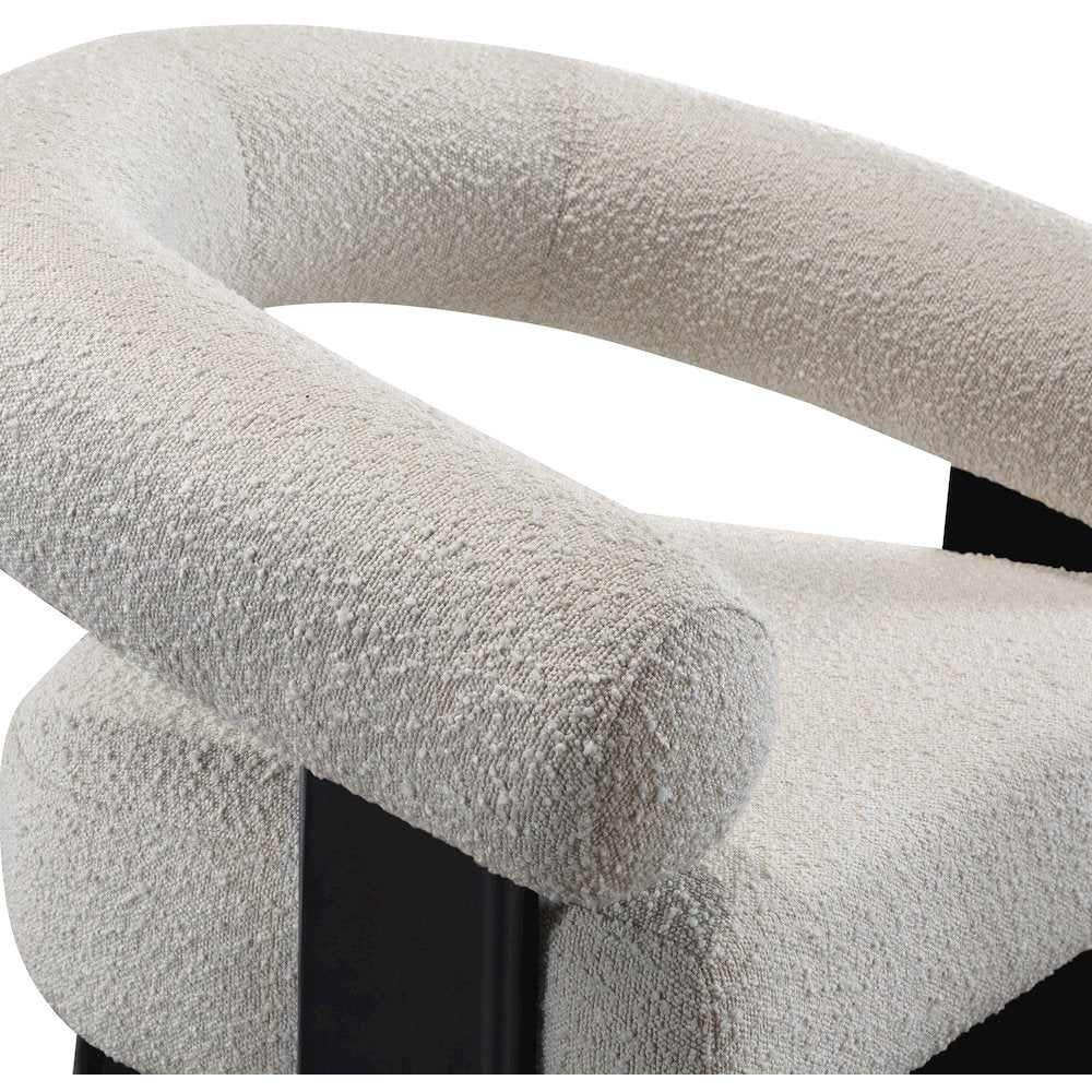 Winston Cream Boucle Fabric Accent Chair