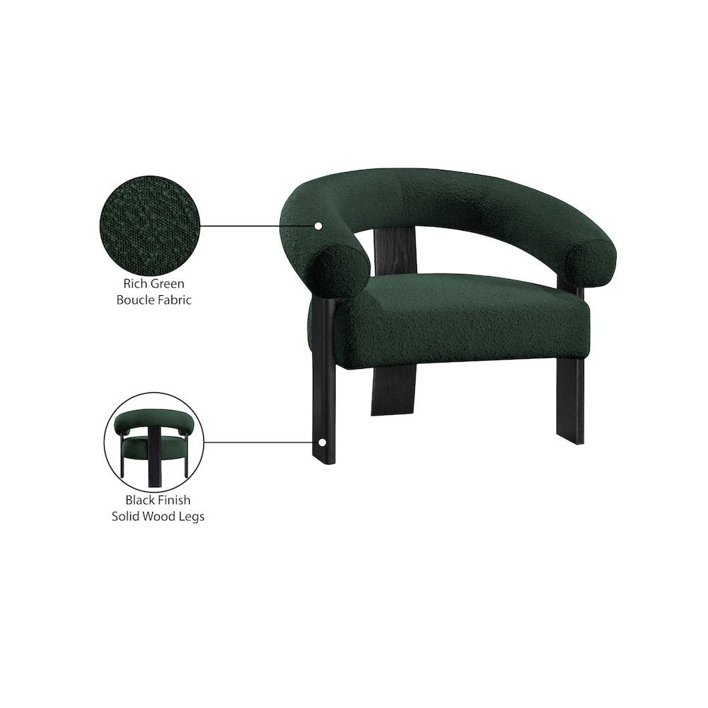 Winston Green Boucle Fabric Accent Chair