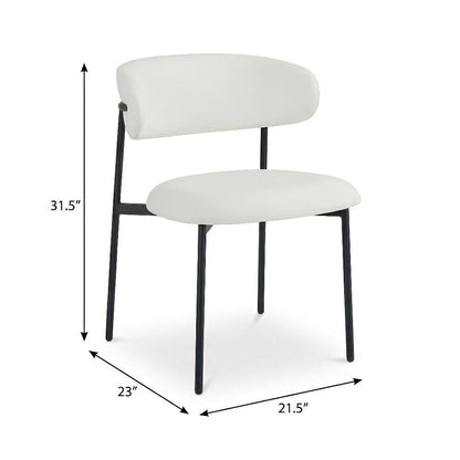 Matte Black Upholstered Dining Chairs Set of 2 with Vegan Leather Seats