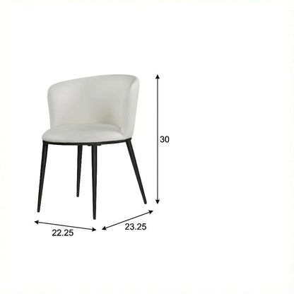 Matte Black Vegan Leather Dining Chairs Set of 2 with Contemporary Design