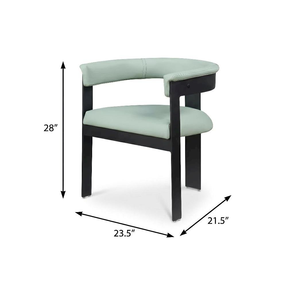 Matte Black Powder Coating Dining Chair Set of 2 with Armrests, Cushioned Seat