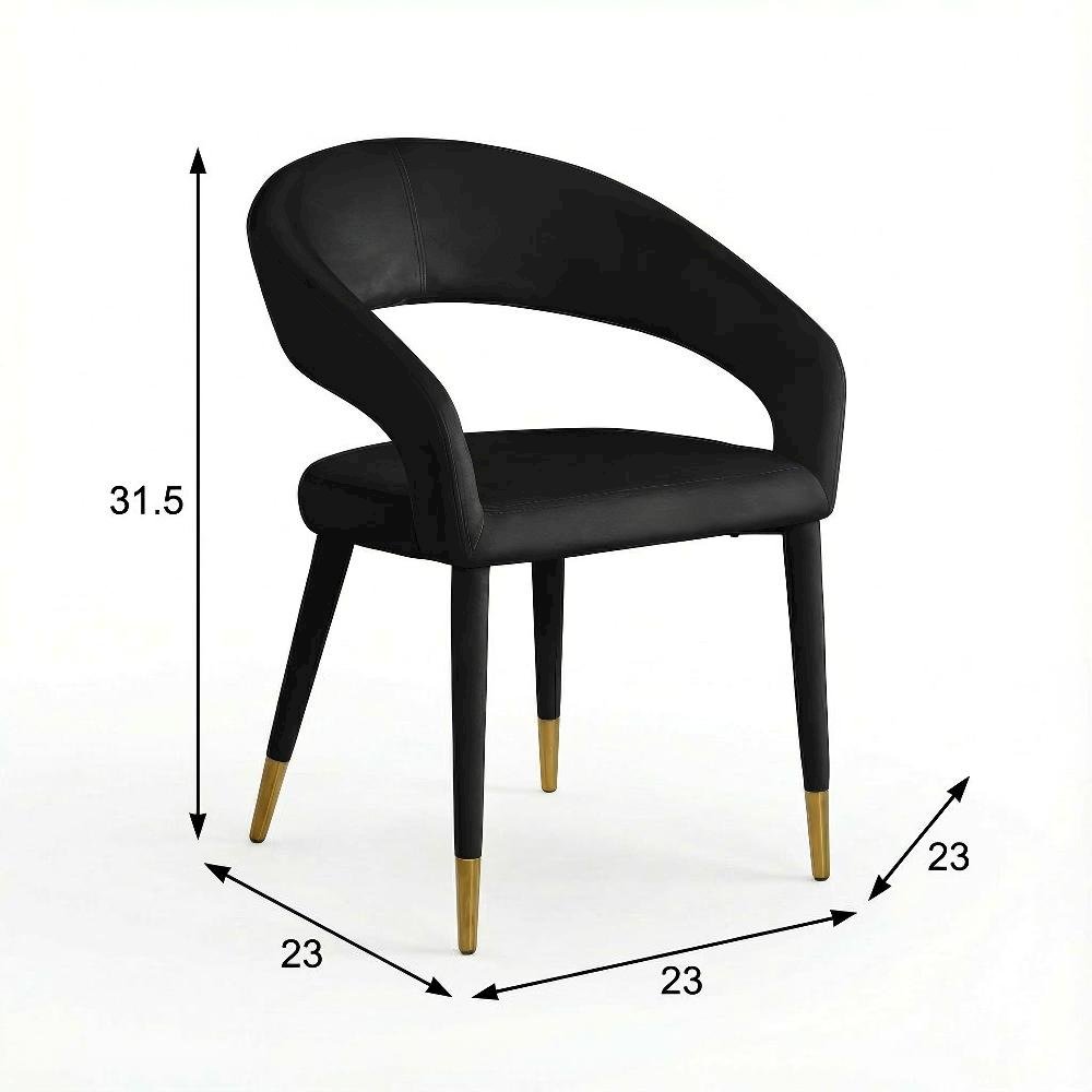 Gold Velvet Dining Chair with Armrests and Contemporary Design