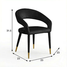 Gold Velvet Dining Chair with Armrests and Contemporary Design