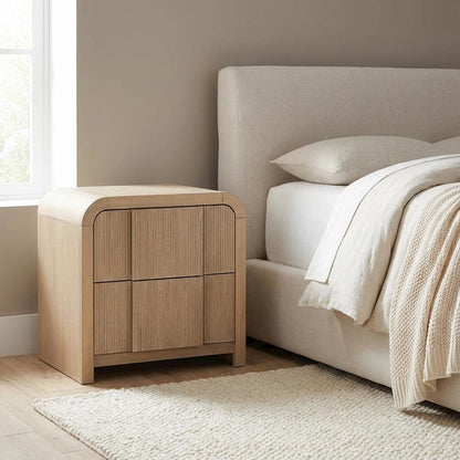 Art Deco Bedroom Nightstand with Interior Drawer Storage