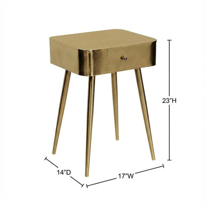 Brushed Gold Nightstand with Contemporary Style and Elegant Finish