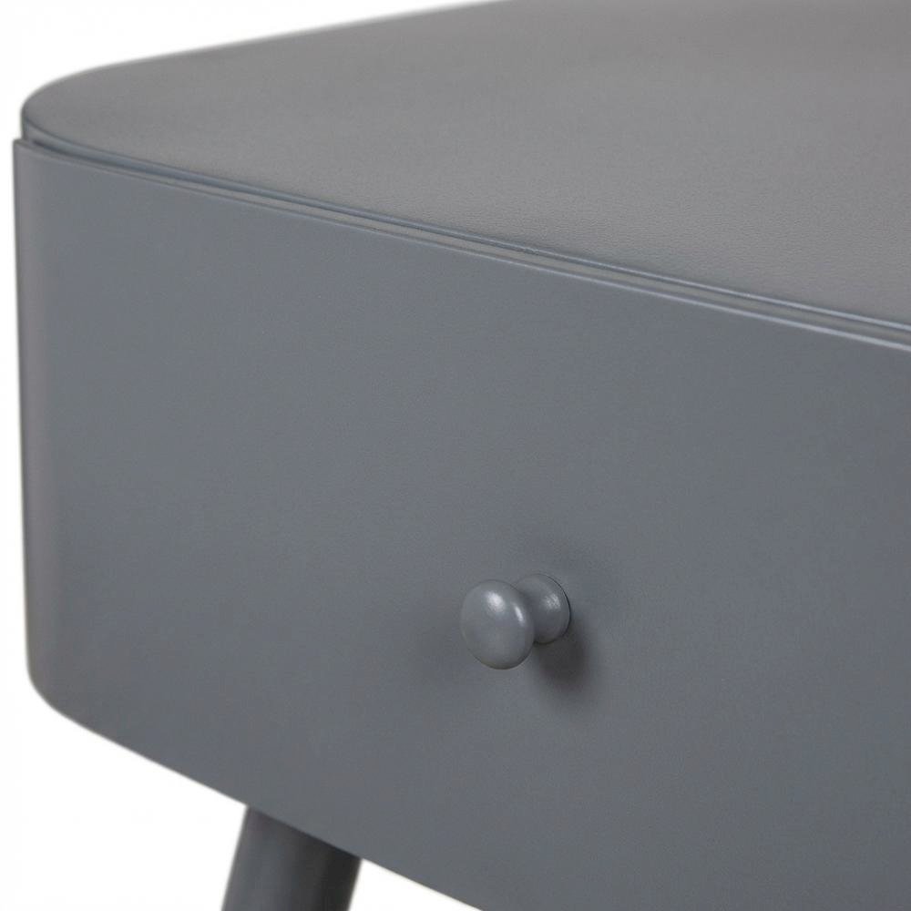 Grey Contemporary Bedroom Nightstand with Sleek Finish and Minimalist Design