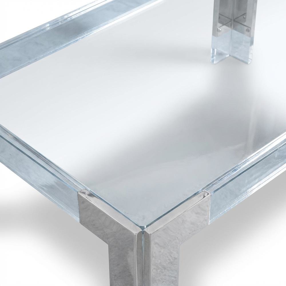 Contemporary Chrome Coffee Table with Sleek Finish and Modern Style
