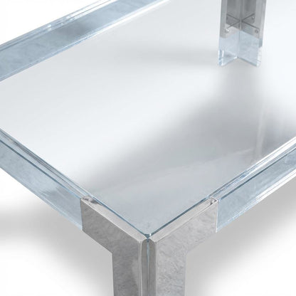 Contemporary Chrome Coffee Table with Sleek Finish and Modern Style