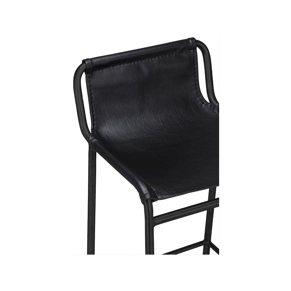 Dax Black Vegan Leather Counter Stool